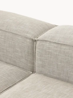 Sofá rinconera modular de mezcla de lino con reposapiés izquierdo/derecho Lennon (4 plazas)