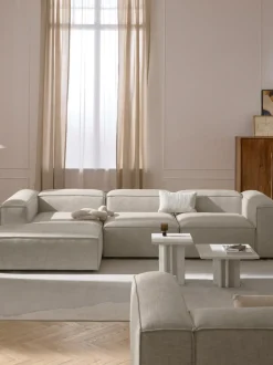 Sofá rinconera modular de mezcla de lino Lennon