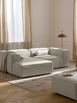 Sofá rinconera modular de mezcla de lino Lennon