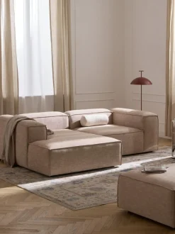 Sofá rinconera modular de mezcla de lino Lennon