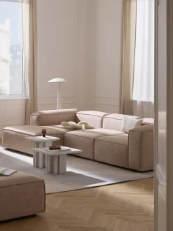 Sofá rinconera modular de mezcla de lino Lennon
