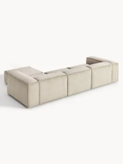 Sofá rinconera modular de pana con reposapiés izquierdo/derecho Lennon (4 plazas)