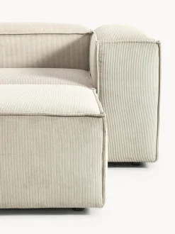 Sofá rinconera modular de pana con reposapiés izquierdo/derecho Lennon (4 plazas)