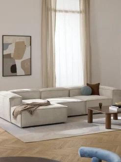 Sofá rinconera modular de pana Lennon