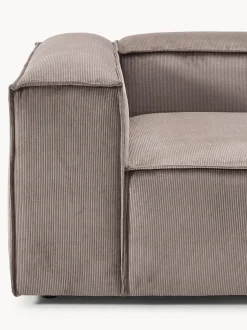 Sofá rinconera modular de pana con reposapiés izquierdo/derecho Lennon (4 plazas)