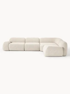 Sofá rinconera modular en tejido bouclé Wolke (4 plazas)