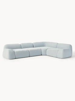 Sofá rinconera modular en tejido bouclé Wolke (4 plazas)