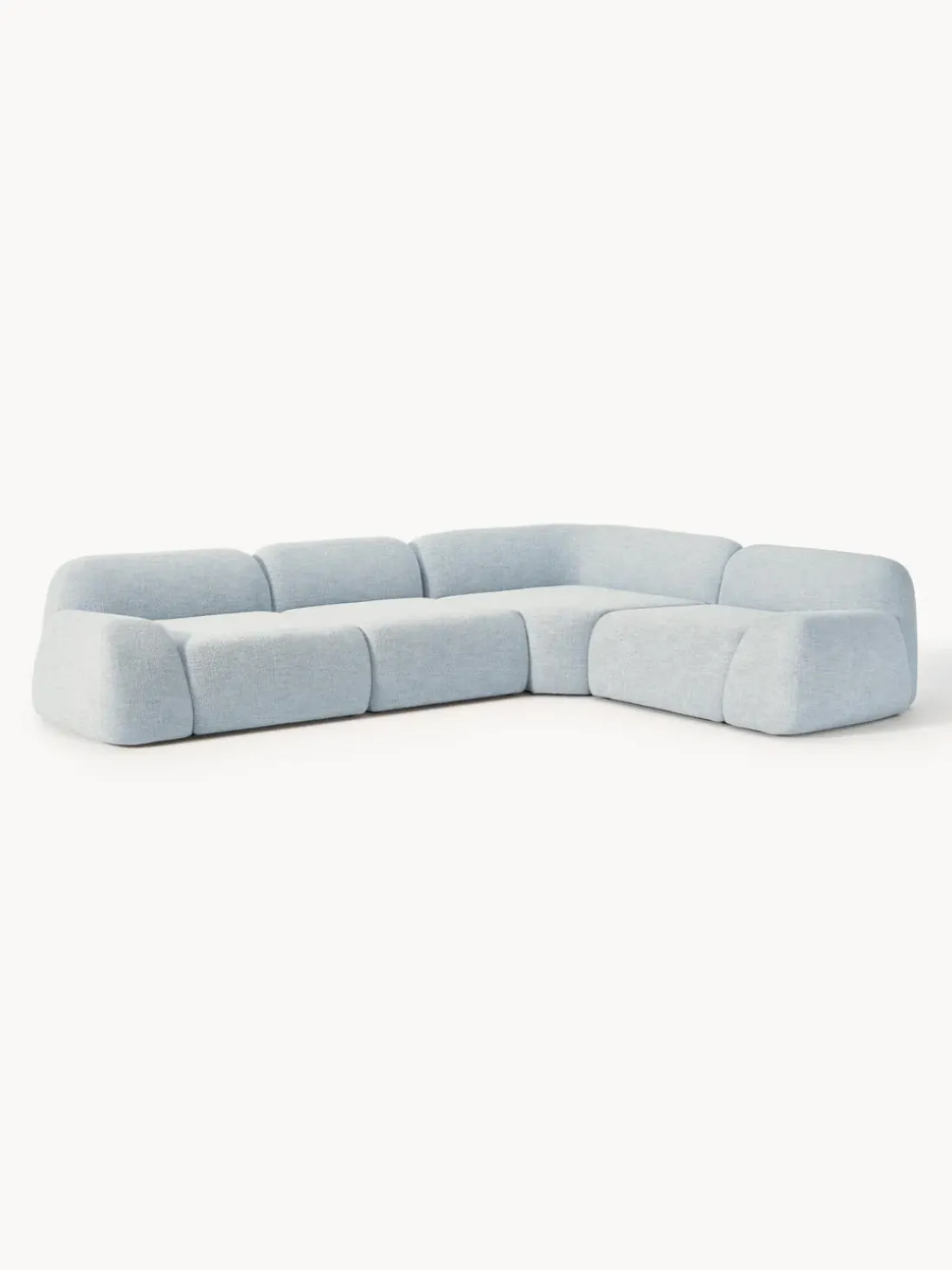 Sofá rinconera modular en tejido bouclé Wolke (4 plazas)