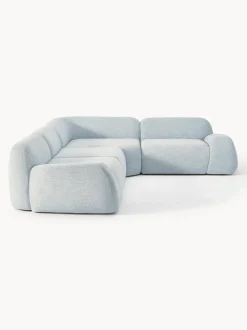 Sofá rinconera modular en tejido bouclé Wolke (4 plazas)