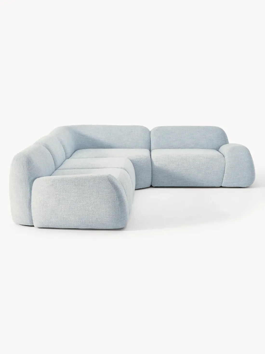 Sofá rinconera modular en tejido bouclé Wolke (4 plazas)