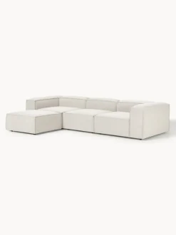 Sofá rinconera modular en tejido bouclé con reposapiés izquierdo/derecho Lennon (4 plazas)
