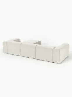 Sofá rinconera modular en tejido bouclé con reposapiés izquierdo/derecho Lennon (4 plazas)