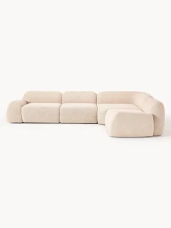 Sofá rinconera modular en tejido bouclé Wolke (4 plazas)