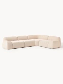 Sofá rinconera modular en tejido bouclé Wolke (4 plazas)