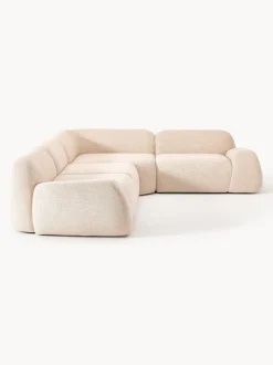 Sofá rinconera modular en tejido bouclé Wolke (4 plazas)