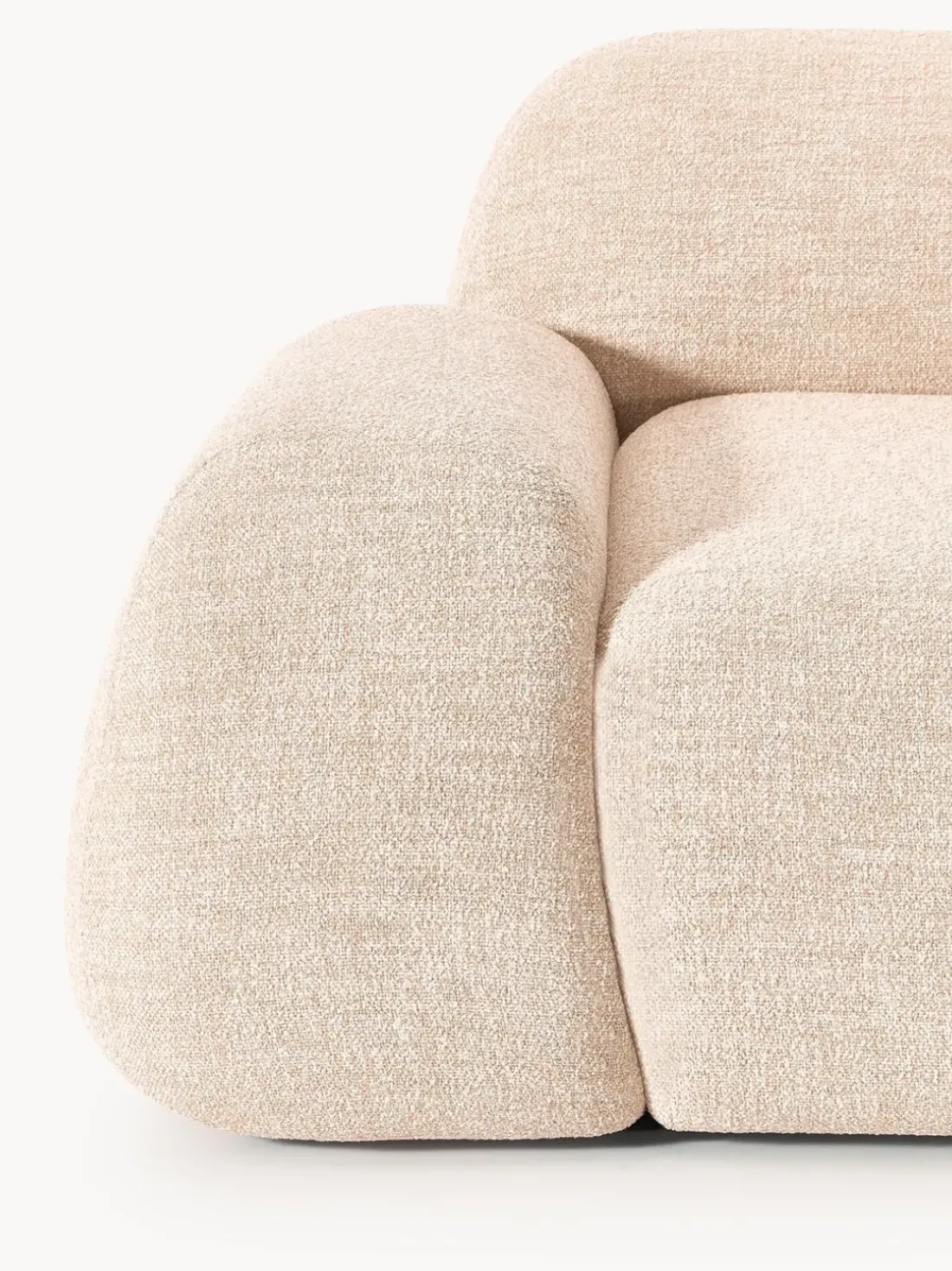 Sofá rinconera modular en tejido bouclé Wolke (4 plazas)