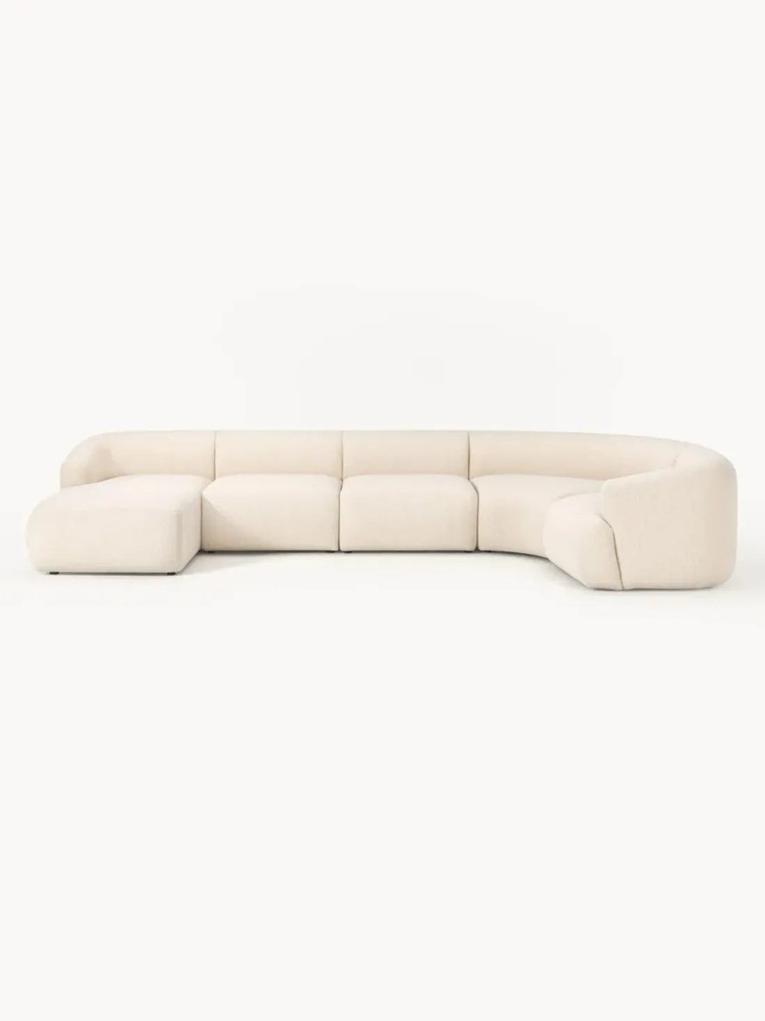 Sofá rinconera modular en tejido bouclé Sofia
