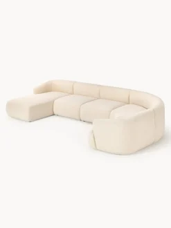 Sofá rinconera modular en tejido bouclé Sofia