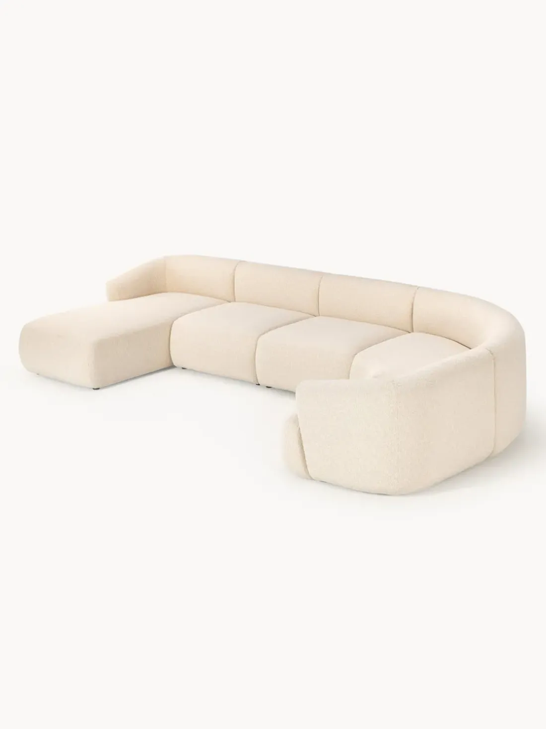 Sofá rinconera modular en tejido bouclé Sofia