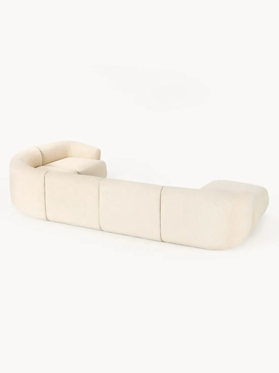 Sofá rinconera modular en tejido bouclé Sofia