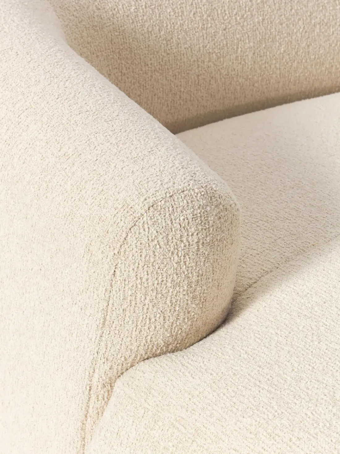 Sofá rinconera modular en tejido bouclé Sofia