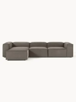Sofá rinconera modular en tejido bouclé con reposapiés izquierdo/derecho Lennon (4 plazas)