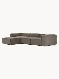 Sofá rinconera modular en tejido bouclé con reposapiés izquierdo/derecho Lennon (4 plazas)