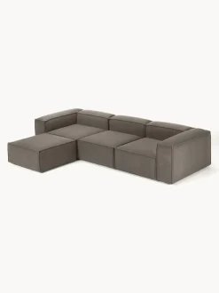 Sofá rinconera modular en tejido bouclé con reposapiés izquierdo/derecho Lennon (4 plazas)