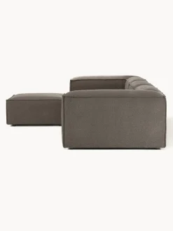 Sofá rinconera modular en tejido bouclé con reposapiés izquierdo/derecho Lennon (4 plazas)