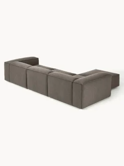 Sofá rinconera modular en tejido bouclé con reposapiés izquierdo/derecho Lennon (4 plazas)