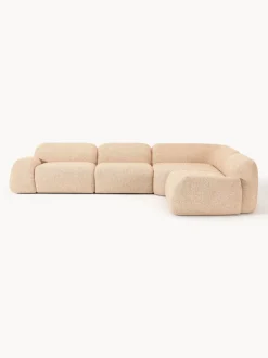 Sofá rinconera modular en tejido bouclé Wolke (4 plazas)