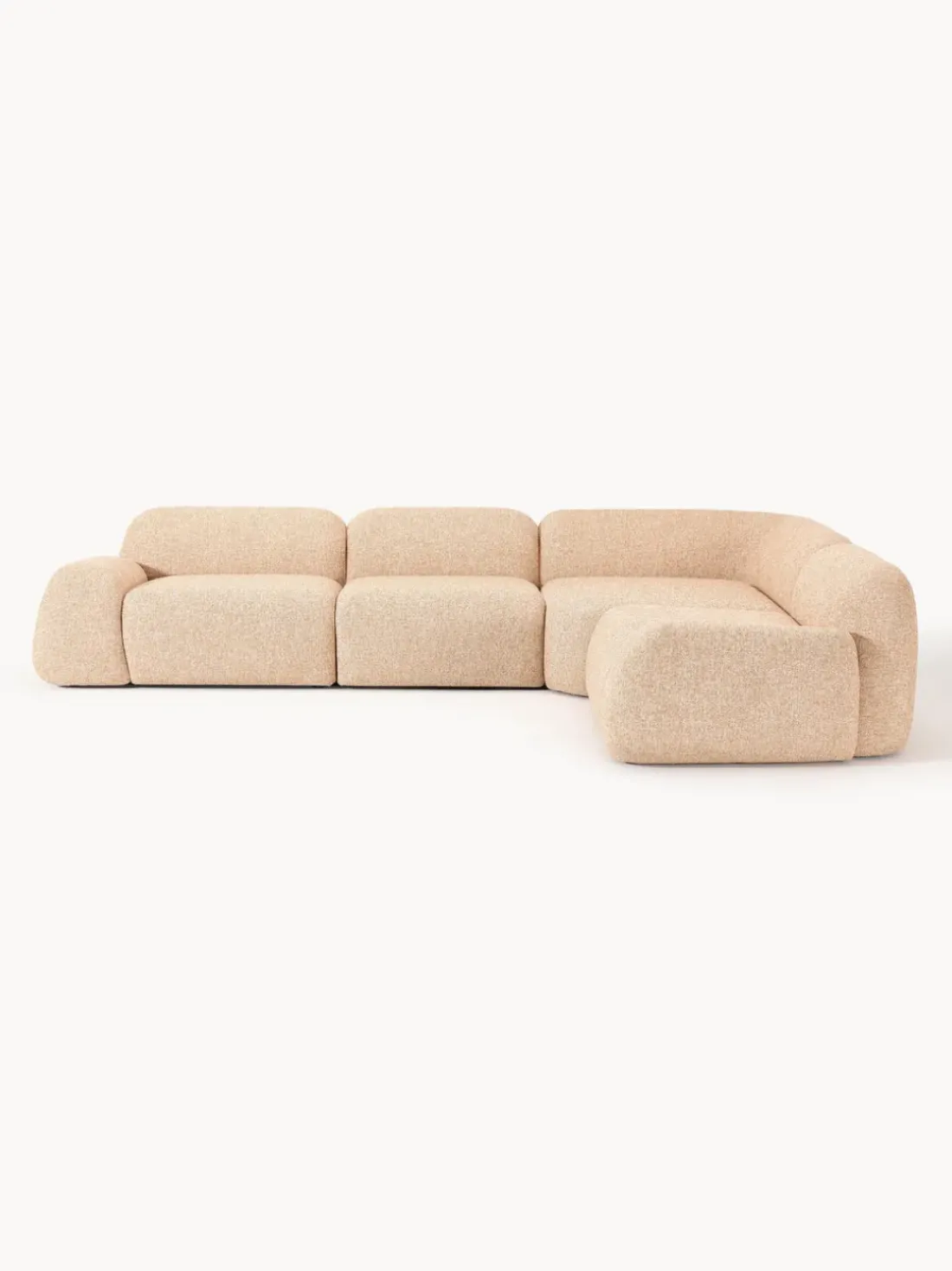 Sofá rinconera modular en tejido bouclé Wolke (4 plazas)