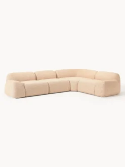 Sofá rinconera modular en tejido bouclé Wolke (4 plazas)