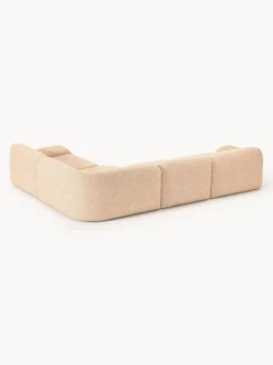 Sofá rinconera modular en tejido bouclé Wolke (4 plazas)