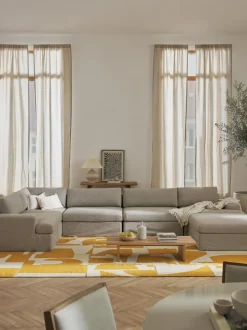 Sofá rinconera modular grande con tapizado desenfundable Russell