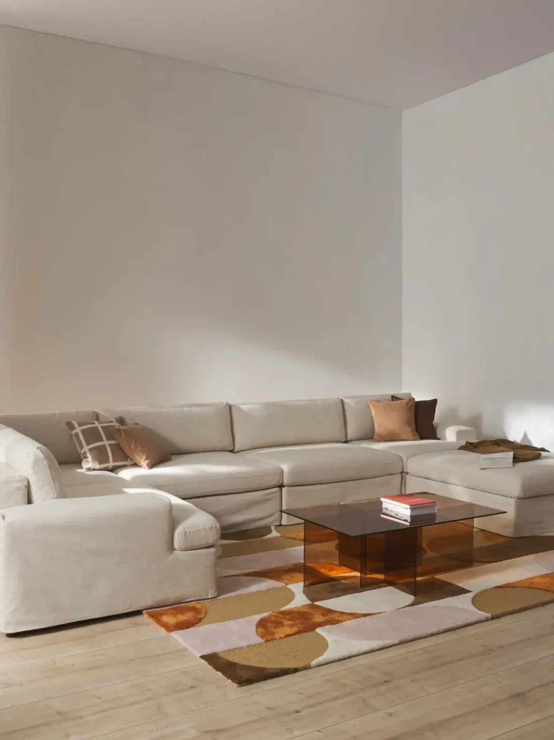 Sofá rinconera modular grande con tapizado desenfundable Russell