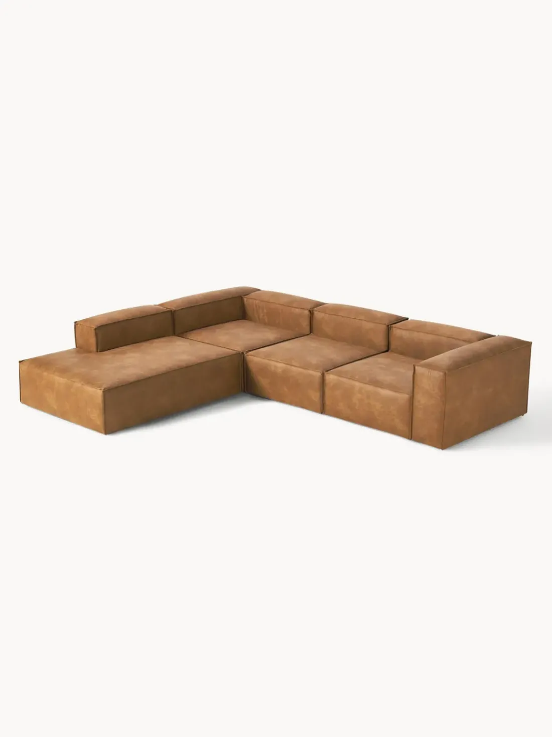 Sofá rinconera modular grande de cuero reciclado Lennon