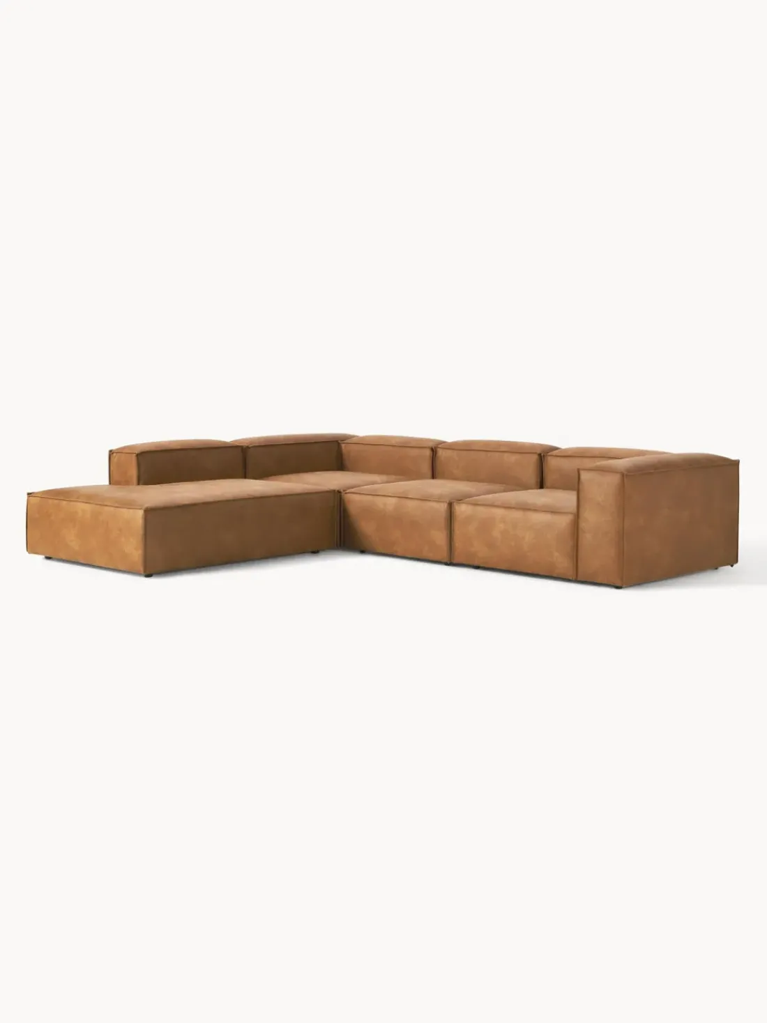 Sofá rinconera modular grande de cuero reciclado Lennon
