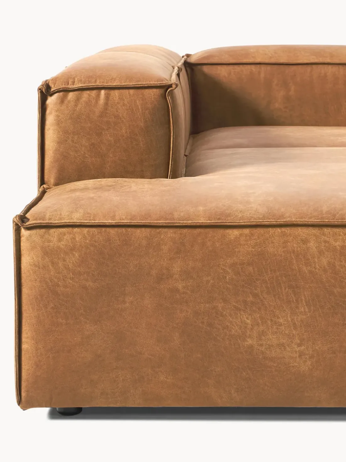 Sofá rinconera modular grande de cuero reciclado Lennon