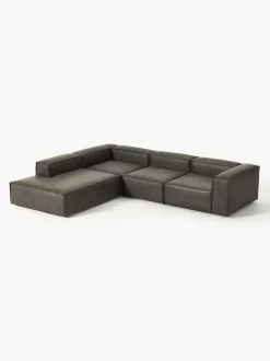 Sofá rinconera modular grande de cuero reciclado Lennon