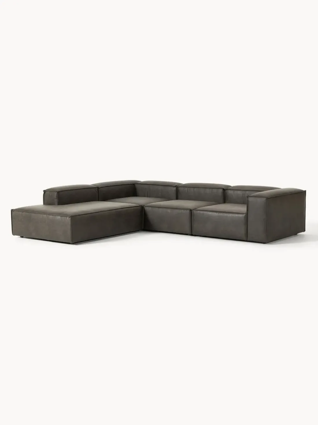 Sofá rinconera modular grande de cuero reciclado Lennon