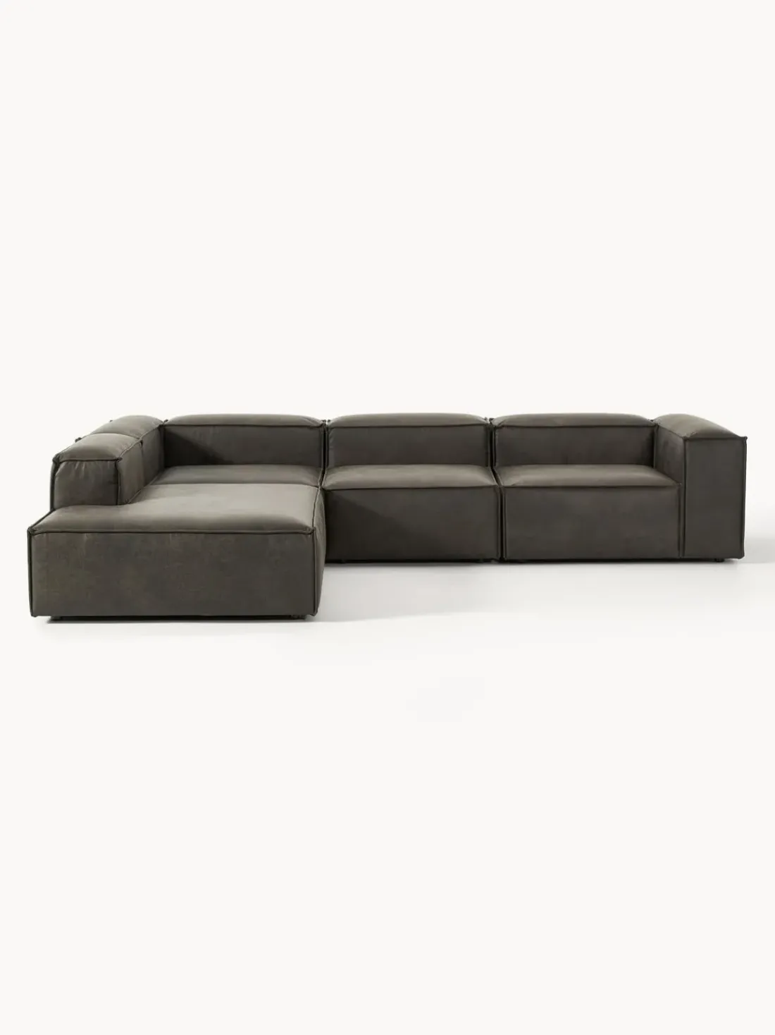 Sofá rinconera modular grande de cuero reciclado Lennon