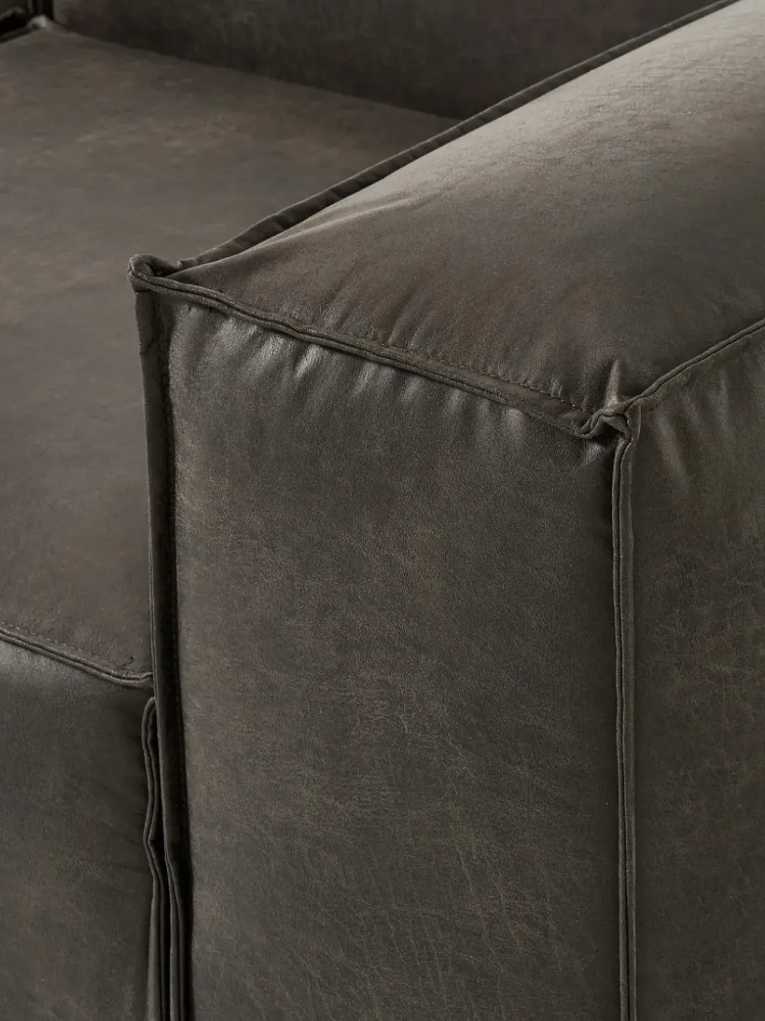 Sofá rinconera modular grande de cuero reciclado Lennon