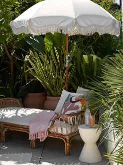 Sombrilla con flecos plegable Retro, Ø 180 cm