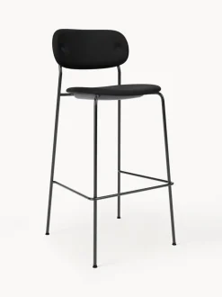 Taburete alto de cuero con estructura de metal Co