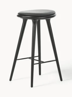 Taburete alto de madera de haya y cuero High Stool