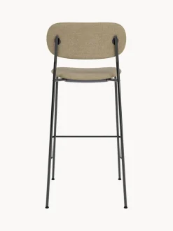 Taburete alto en tejido bouclé con estructura de metal Co