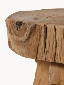 Taburete artesanal de madera de teca Carved
