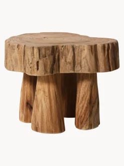 Taburete artesanal de madera de teca Log