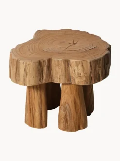 Taburete artesanal de madera de teca Log